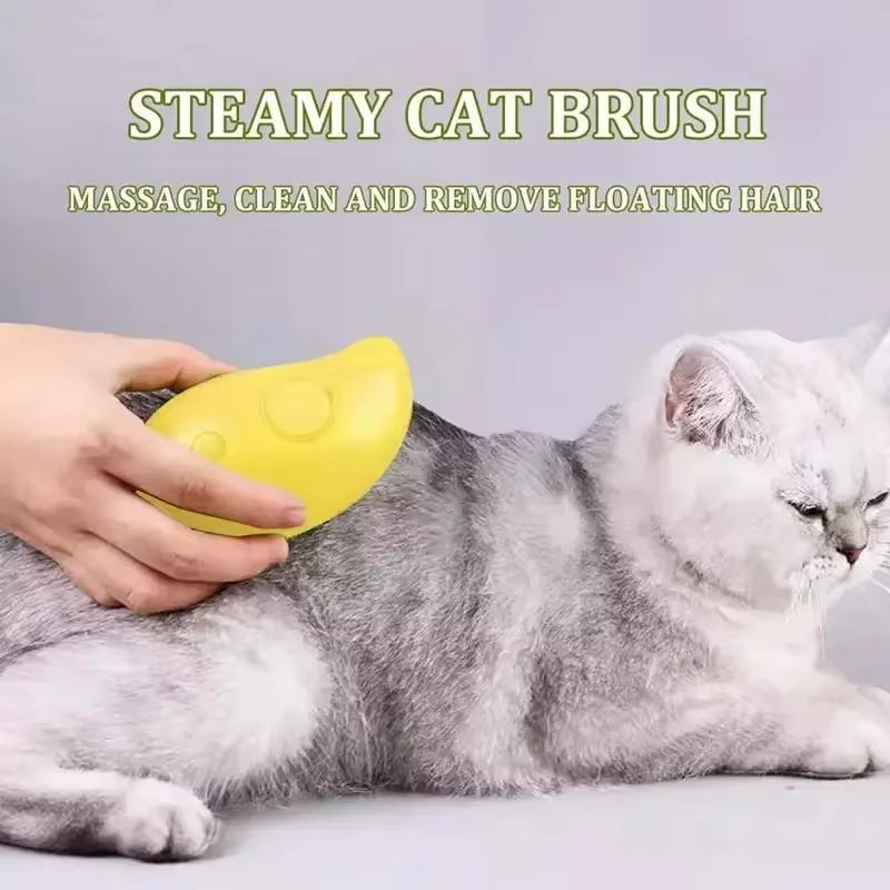 Elevate Your Cat's Grooming Routine with the Cat Steam Brush - Electric Spray & Soft Silicone Comb for Effortless Bathing and Depilation